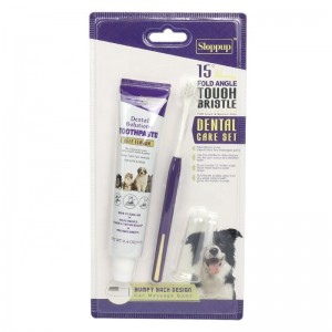 Factory Wholesale 3 In 1 Pet Dental Care Cat Dog Toothpaste Toothbrush Set