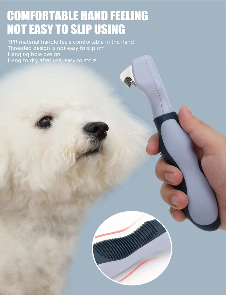 Factory Wholesale Custom Logo Cat Hair Remover Comb Dog Dematting Rake Comb Pet Grooming Comb
