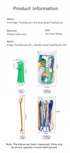 20pcs/box Nylon Finger Dog Toothbrushes 35pcs/box Double Headed Pet Toothbrush