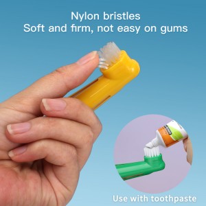 20pcs/box Nylon Finger Dog Toothbrushes 35pcs/box Double Headed Pet Toothbrush