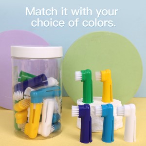 20pcs/box Nylon Finger Dog Toothbrushes 35pcs/box Double Headed Pet Toothbrush