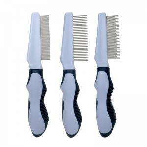 Factory Wholesale Custom Logo Pet Lice Hair Comb Dog Cat Flea Grooming Comb Metal Pin Comb
