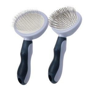 Factory Wholesale Custom Logo Two Types Cat Pin Brush Dog Pet Grooming Slicker Brush