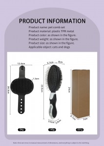 2PCS Dog Grooming Tools – Double-Sided Bath Brush for Shedding and Bathing