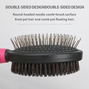 2PCS Dog Grooming Tools – Double-Sided Bath Brush for Shedding and Bathing