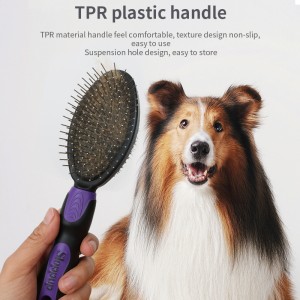 2PCS Dog Grooming Tools – Double-Sided Bath Brush for Shedding and Bathing