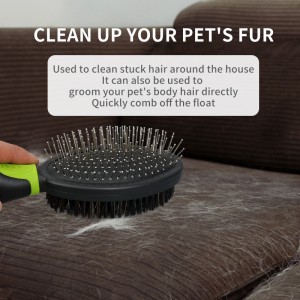 2PCS Dog Grooming Tools – Double-Sided Bath Brush for Shedding and Bathing