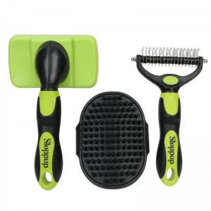 3 Pcs Pet Grooming Tool Kit Dog Cat Dematting T...