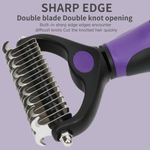 3 Pcs Pet Grooming Tool Kit Dog Cat Dematting Tool Slicker Undercoat Rake and Bath Brush