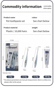 3 in 1 Dog Dental Care Kit Pet Toothbrush Set Dog Cat Toothpaste ToothBrush
