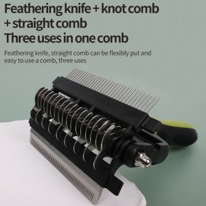 3-in-1 New Arrivals Pet Grooming Brush Dog Deshedding Tool Pet Dematting Comb