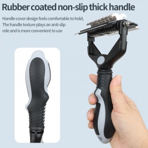 3 in 1 Safe Undercoat Rake Easy Mat Pet Knotting Comb Shedding Comb at Dematting Tool Dog Grooming Brush para sa Mga Aso at Pusa