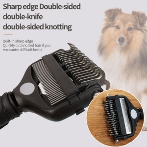 3 in 1 Safe Undercoat Rake Easy Mat Pet Knotting Comb Shedding Comb at Dematting Tool Dog Grooming Brush para sa Mga Aso at Pusa