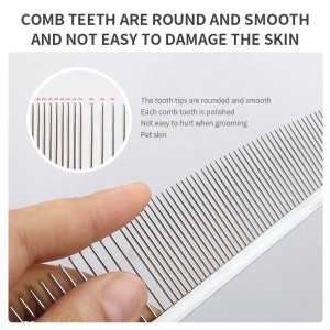 Stainless Steel Cat Hair Removal Comb Dog Pet Grooming Flea Comb