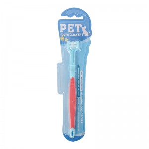 Brosse à dents pour chien à trois têtes 3D Brosse à dents pour animaux de compagnie