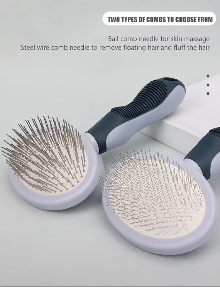 Factory Wholesale Custom Logo Two Types Cat Pin Brush Dog Pet Grooming Slicker Brush