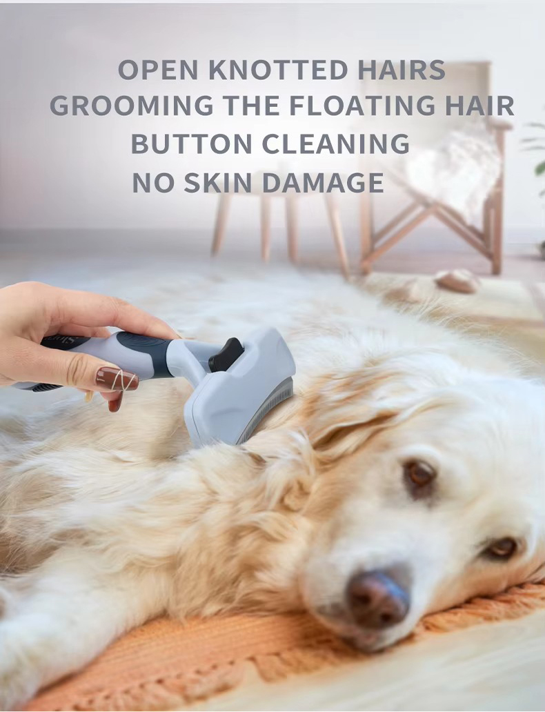 Factory Wholesale Custom Logo Self Cleaning Cat Deshedding Tool Dog Pet Grooming Slicker Brush