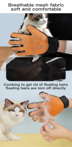 Customized Pet Bathing Glove Hair Remover Brush Cat and Dog Pet Grooming Glove
