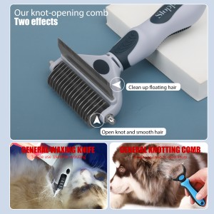Factory Wholesale Custom Logo Multifunction Double Sided Cat Deshedding Tool Dog Pet Hair Grooming Dematting Comb