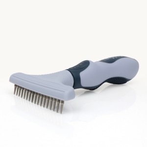 Factory Wholesale Custom Logo Two Rows Teeth Cat Hair Cleaning Dog Rake Comb Pet Grooming Products