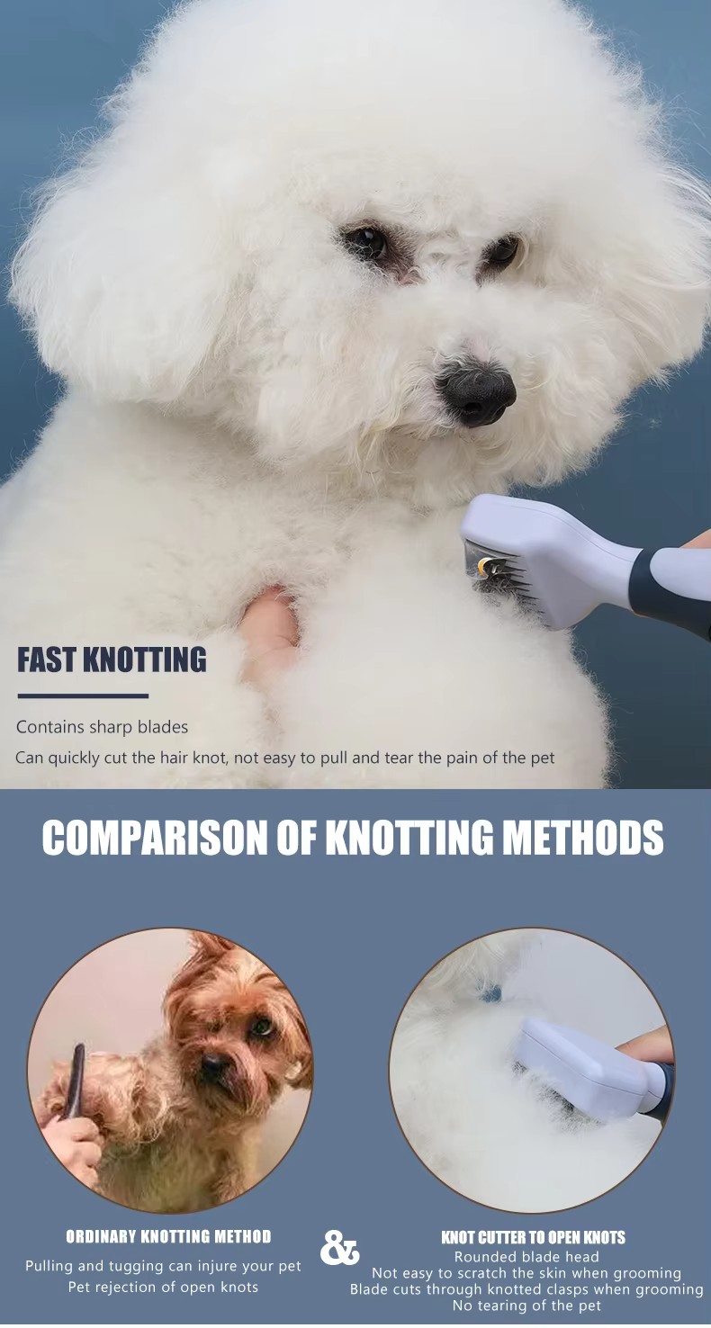 Factory Wholesale Custom Logo Cat Hair Remover Comb Dog Dematting Rake Comb Pet Grooming Comb