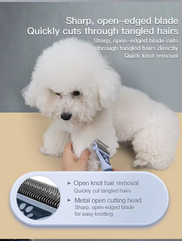 Factory Wholesale Custom Logo Double Sided Cat Hair Remover Comb Dog Dematting Comb Pet Grooming Comb