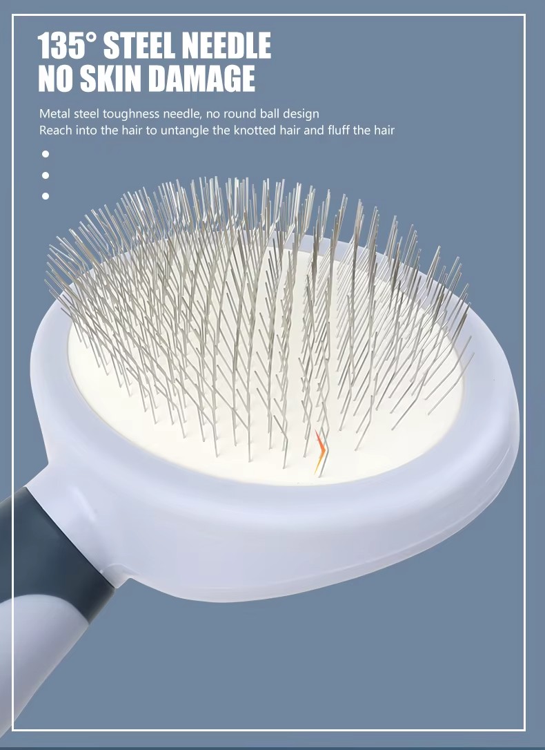 Factory Wholesale Custom Logo Two Types Cat Pin Brush Dog Pet Grooming Slicker Brush