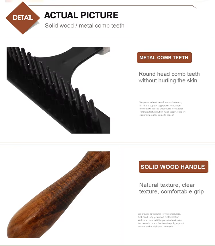 Factory Wholesale Custom Logo Wooden Pet Nail Rake Comb Dog Grooming Rake Comb