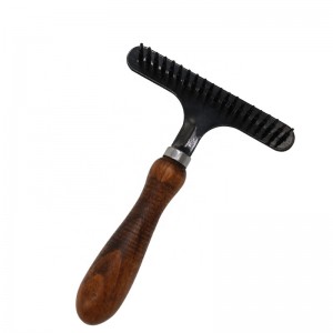 Factory Wholesale Custom Logo Wooden Pet Nail Rake Comb Dog Grooming Rake Comb
