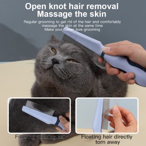 Factory Wholesale Custom Logo Pet Lice Hair Comb Dog Cat Flea Grooming Comb Metal Pin Comb