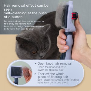 Factory Wholesale Custom Logo Self Cleaning Cat Pin Hair Brush Dog Pet Grooming Slicker Brush
