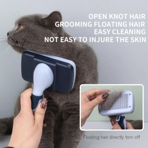 Factory Wholesale Custom Logo Self Cleaning Cat Hair Removal Pin Brush Dog Pet Grooming Slicker Brush