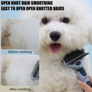 Factory Wholesale Custom Logo Multifunction Double Sided Cat Deshedding Tool Dog Pet Hair Grooming Dematting Comb