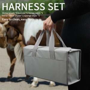 9 Piece Horse Grooming Kit with Bag, Horse Brush Set for Grooming and Bathing, Equine Coat Care Supplies for Horse Riders