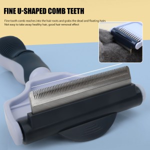 Factory Wholesale Custom Logo Two Rows Teeth Cat Hair Cleaning Dog Rake Comb Pet Grooming Products