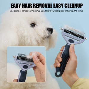 Factory Wholesale Custom Logo Multifunction Double Sided Cat Deshedding Tool Dog Pet Hair Grooming Dematting Comb