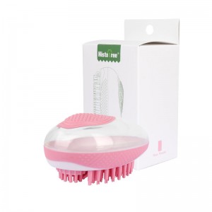 Isang Silicone Pet Bath Massage Brush Para sa Pag-iimbak ng Bath Liquid