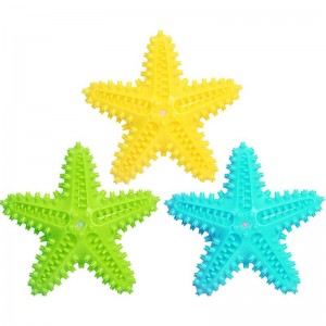 Durable elástico estrella Squeaky mascota perro Molar mordedura actividad juguetes perro cepillo de dientes masticar juguete