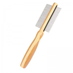 Bamboo Double Sided Pet Needle Comb