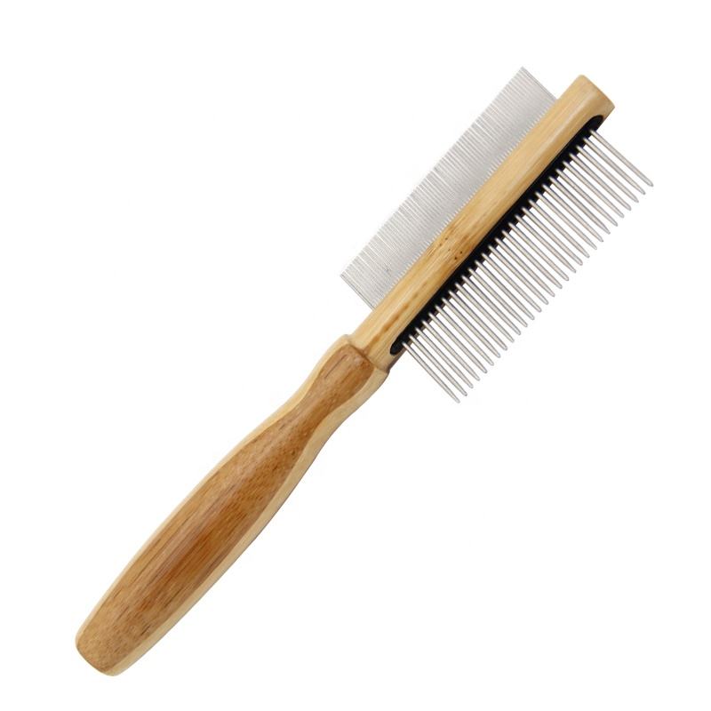 Bamboo Double Sided Pet Needle Comb
