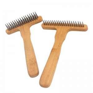 Bamboo Pet Grooming Rake Comb