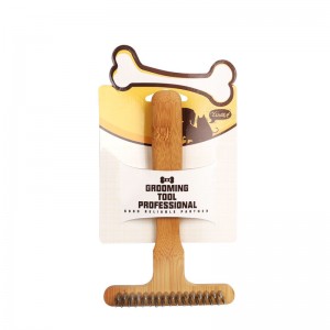 Bamboo Pet Grooming Rake Comb