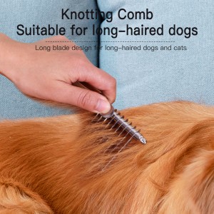 Bamboo Pet Hair Grooming Brush 2 Sided Dematting Shedding Undercoat Rake Brush Comb for Dogs and Cats