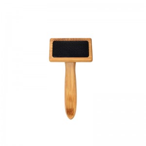 Cepillo de aseo para mascotas de madera de bambú