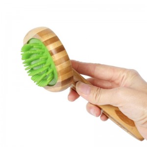 Brosse de massage pour animaux de compagnie en bois de bambou Brosse de toilettage pour chien chat