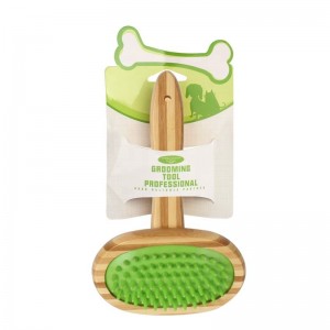 Bamboo Wooden Pet Massage Brush Cat Dog Grooming Brush