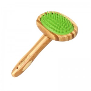 Brosse de massage pour animaux de compagnie en bois de bambou Brosse de toilettage pour chien chat