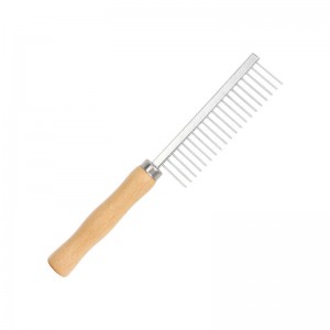 Bamboo Wooden Pet Metal Needle Comb