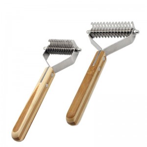 Bamboo Wooden Pet Undercoat Rake Comb