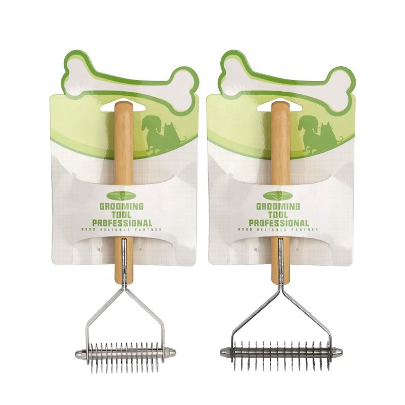 Bamboo Wooden Pet Undercoat Rake Comb